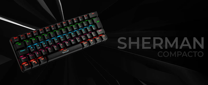 Mechanical Gamer TGT Sherman Keyboard Compact Rainbow ABNT2 Switch Blue Black TGT-SHTKL-RBW01