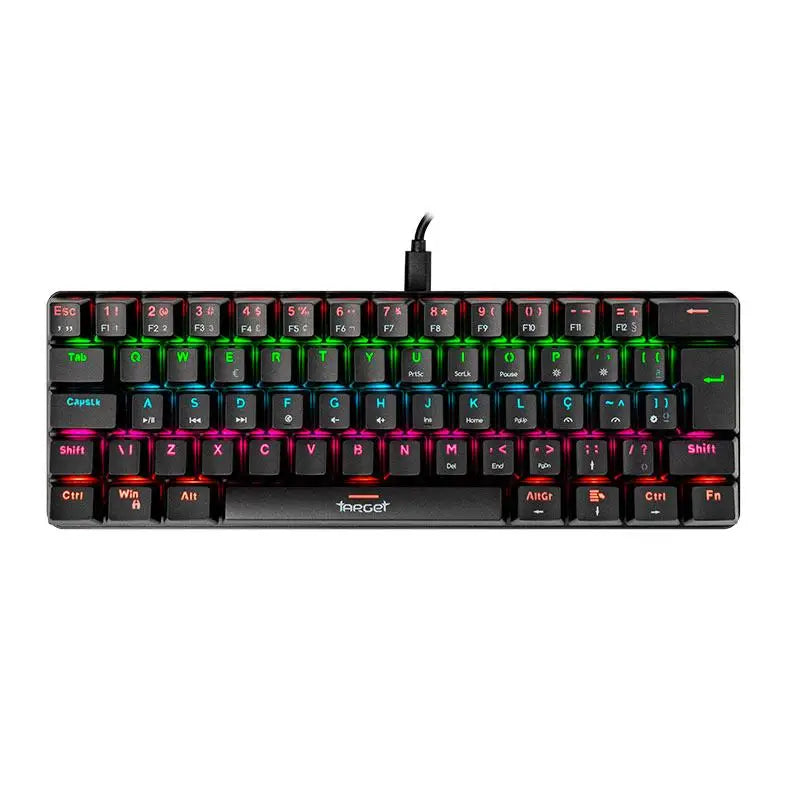 Mechanical Gamer TGT Sherman Keyboard Compact Rainbow ABNT2 Switch Blue Black TGT-SHTKL-RBW01