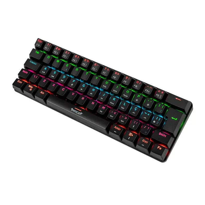 Mechanical Gamer TGT Sherman Keyboard Compact Rainbow ABNT2 Switch Blue Black TGT-SHTKL-RBW01